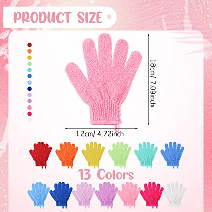 Didaey 104 Pcs Exfoliating Glove Bulk Shower Gloves with Hanging Loop Exfoliating Body Scrubber Dead Skin Remover for Body Bath Beauty Spa Massage Scrubs Men Women Bathing(Multicolor) - color: Multicolor