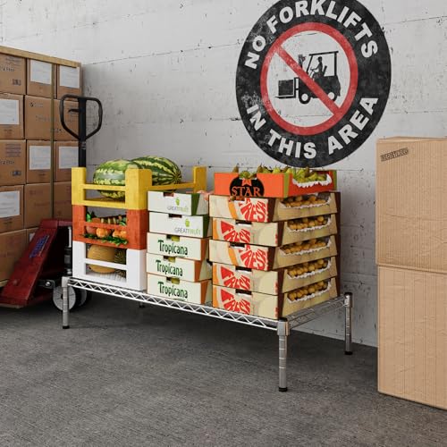 18" Deep x 42" Wide x 8" Height 1-Tier Wire Shelving Kit | NSF Commercial Storage Rack Unit - size: 18" Deep x 42" Wide