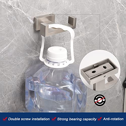 NearMoon Bath Double Towel Hook- SUS304 Stainless Steel Square Robe Towel Holder, Heavy Duty Rustproof Double Coat Hook for Bathroom Livingroom Kitchen Wall Mounted, 2 Pack (Brushed Nickel) - color: Brushed Nickel
