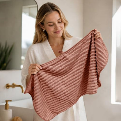 Extra Large Bath Towel Set 10 Piece, XL Bath Towels 35"x67" Oversized Bath Sheets, 280 GSM Microfiber Quick Dry Absorbent Towels, 5 Bath Sheets & 5 Hand Towels (Terracotta) - color: Terracotta, size: Bath towel 35" x 67"+hand towel 30"x13"