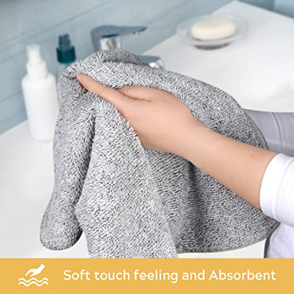 Microfiber Hand Towels, Light Grey, 16Inch x 31Inch, 3Pack | Super Soft, For Bathroom, Home Spa, Sports, Washcloth & Face Towels & Hair Towels - color: Greyx3