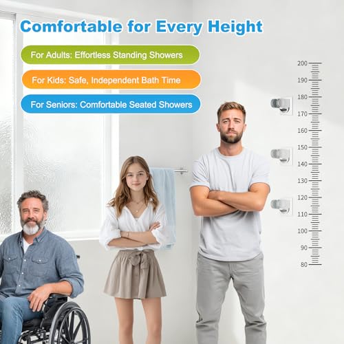 Hibbent 2 Pack Shower Head Holder - Strong Adhesive, Waterproof, Height Adjustable, Wall Mount, No Drilling, Chrome Finish - size: 2 Pack, style: Chrome