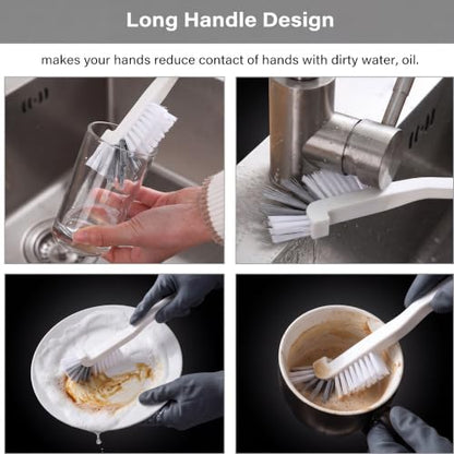 Patelai 5 Pcs Vegetable Scrubber Brush, 90 Degree Angle Fruit Cleaning Brush with PET Bristles, Multi Use Cleaning Tools for Fruits Vegetables Sink Tile Grout Window Track Corners