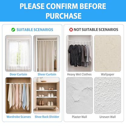 2 Pack Spring Tension Rod, Adjustable 33-59 Inch No Drill, White | 5/8 Inch Diameter Spring Loaded Extendable Tension Curtain Rod, Fits Windows Kitchen Doorway Closet Cupboard - color: White, size: 33-59IN-2P