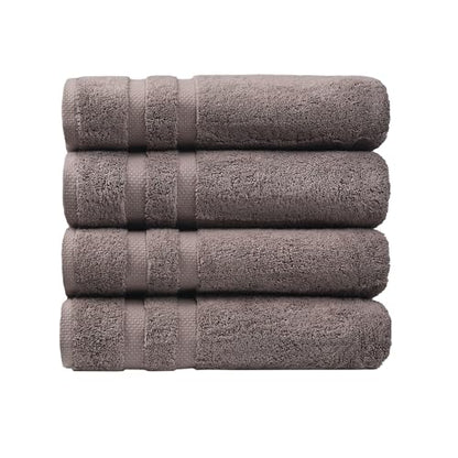 SOFE H&L | Olea Luxury Cotton Turkish Bath Towels Set of 4 Dark Gray | Premium, Soft, Durable, Absorbent | Hotel Quality Plush Towels and Thick Towel Sets - color: Dark Gray, size: Set of 4 (4 Bath Towels)