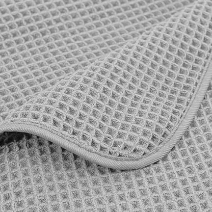 POLYTE 430 GSM Poly Blend Microfiber Waffle Bath Sheet XL Set, 35x70 in | 2 Pack, Oversize, Lint Free, Quick Dry - color: Light Gray, size: 35 x 70 in