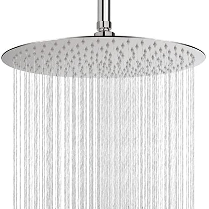 NearMoon Rain Shower Head, Ultra-Thin Design-Pressure Boosting, Awesome Some Experience, High Flow Stainless Steel Rainfall Head (16 Inch, Brushed Nickel) - color: Brushed Nickel, size: 16 Inch