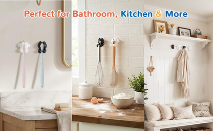 2 PCS Kids' Bathroom Toothbrush Holder,Suction Mount Silicone Toothbrush Holder,Cute Cartoon Cat and Dog Design, Perfect for Kids and Families