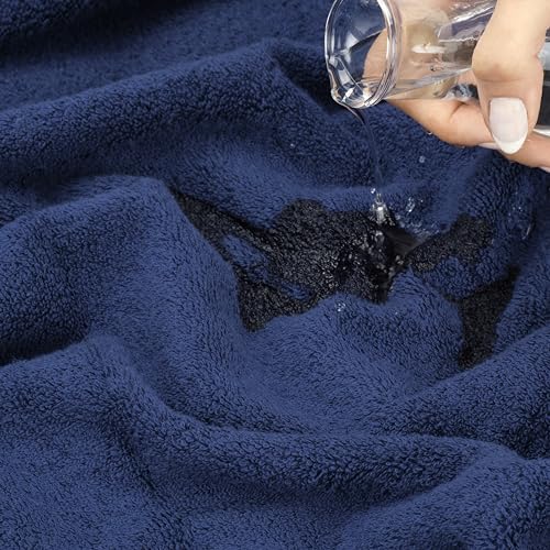 American Soft Linen Salem Washcloth Sets, 4 Piece Luxury 600 GSM 100% Cotton Washcloths for Bathroom, 13x13 inches Washrags Premium Quality Hand Face Towels, Navy Blue - color: Navy Blue, size: 13x13"