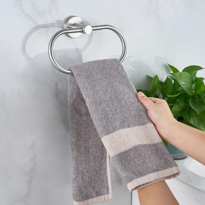 Towel Ring for Bathroom, Chrome Towel Bar Hangers Wall Mount, Stainless Steel Hand Towel Holder, Modern Round Towel Hanger by Eolax - color: Chrome