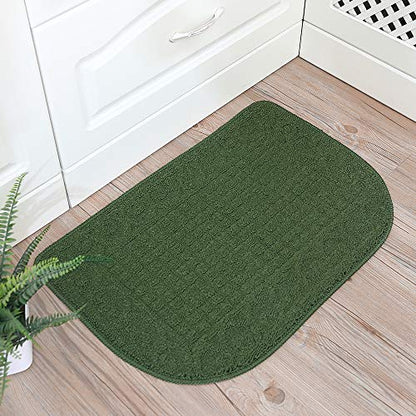 COSYHOMER 27x18 Half Round Kitchen Rug,Non Slip Washable Mat,Green 3PCS | Polypropylene tufted textile,small half circle rug,kitchen sink mat,Kitchen floor mat - color: Green 3pcs, size: 1'6" x 2'3" (Semicircular)