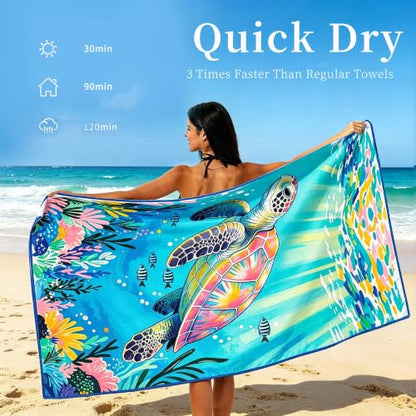 Beach Towels Oversized Microfiber Ocean Themed Quick Dry | microfiber, 35x70 inch, set of 2, quick dry, tropical fish design, for pool and beach, sand free, soft and lightweight - color: Whale