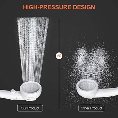 CAMPLUX Handheld Shower Head with 5 FT Hose, 3-Setting Portable Spray Shower Head, High Pressure Shower Head with ON/Off Switch