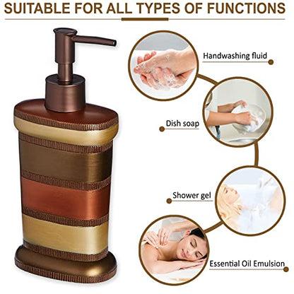 Zahari Home Contempo Stylish Soap Dispenser Set - Modern Print Design for Kitchen and Bathroom - Lotion Pump, Dish Soap, Hand Sanitizer, Hand Soap - Cute and Practical - color: Contempo