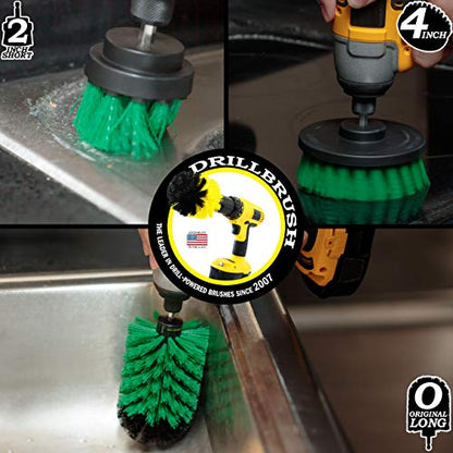 Drill Brush Power Scrubber by Useful Products - Drillbrush Oven Cleaner Brush Set - Kitchen Cleaning Brush Drill Brush Set - Kitchen Accessories - Drill Brush Attachment Countertop Scrubber Brush Set - color: Green