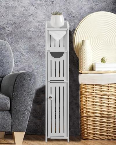 AOJEZOR Small Bathroom Storage Cabinet: No Drill for Narrow Space Renters