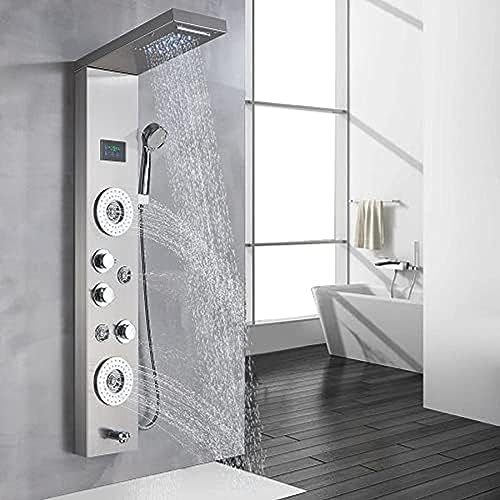 Shower Panel Tower Faucet Set Rain Massage Body Jets System Stainless Steel