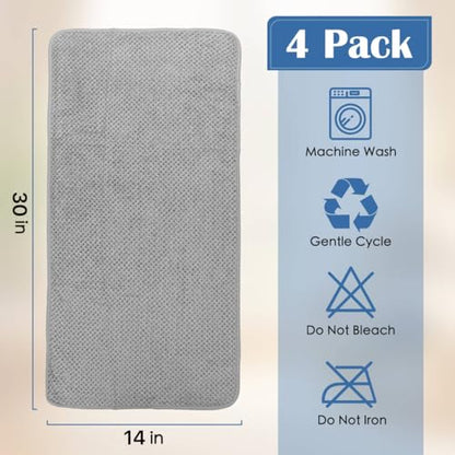 4 Pack Quick to Dry Hand Towels Microfiber 14 x 30 Inches | Highly Absorbent Towels Perfect for Bathroom & Kitchen Shower, Spa, Hand Towel (Gray)