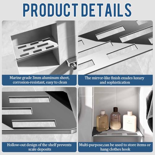 12 Inch Shower Niche Shelf Mirror Effect 316 Stainless Steel Tile Insert | Rectangular Shelf For 12 Inch Tile Prefabricated Niches, Fits 1/8 Inch Grout Lines, Shower Niche Insert Mirror Effect 316 SS - size: 316 Stainless Steel - Mirror Finish
