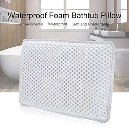 Yosoo Health Gear Spa Bath Pillow, Cushioned Bathtub Pillow with Suction Cups, PVC Bath and Spa Head Rest, White, Neck/Back Support