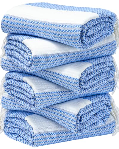 6 Packs Oversized Turkish Beach Towels Set Bulk Clearance Sand Free Pool Swim Bathroom Camp Large No Sand Towel Adults Travel Essentials Cruise Must Haves Accessories Vacation Stuff Deep Blue Dot Set - color: Deep Blue Dot Set