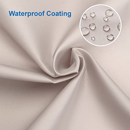 Khaki Shower Curtain Liner, Khaki Fabric Shower Liner, 2-in-1 Bathroom Shower Curtain and Liner, 12 Grommet Holes, Water Proof, Machine Washable, Hotel Quality, 72 x 72 Inches - color: Khaki, size: 72"W x 72"L (Pack of 1)