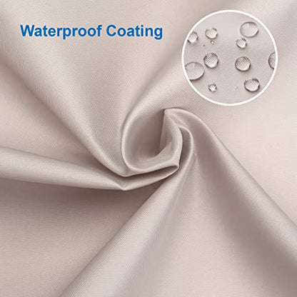 Khaki Shower Curtain Liner, Khaki Fabric Shower Liner, 2-in-1 Bathroom Shower Curtain and Liner, 12 Grommet Holes, Water Proof, Machine Washable, Hotel Quality, 72 x 72 Inches - color: Khaki, size: 72"W x 72"L (Pack of 1)