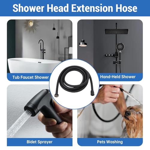 Naroote Extra Long Shower Hose, 3 Meter Stainless Steel Extension Hose, Kink Free Design with Handheld Shower Sprayer Compatibility, Ideal for Bathroom