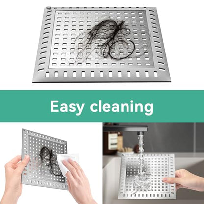 Drain Hair Catcher for Bathroom Sink,4.8" Stainless Steel and Silicone Shower Drain Covers Suitable for Drains and Bathroom Floors 2 Pack (2, Gray) - color: Gray