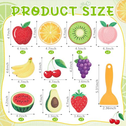 Fullhawl 30 Pcs Fruit Non Slip Bathtub Stickers Colorful Fruit Anti Slip Shower Stickers Shower Floor Nonslip Sticker Applique Adhesive Decals Treads with Scraper for Bathtub Bathroom Floor - style: Fruit