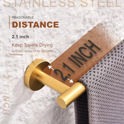 TASTOS Hand Towel Holder Towel Ring Brushed Gold, Premium Stainless Steel Hand Towel Bar Heavy Duty Wall Mounted Modern Bath Accessories, 9 Inch Towel Rack for Bathroom Kitchen - color: Brushed Gold
