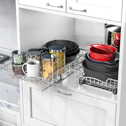 Simple Houseware Under Cabinet Pull Out Sliding Shelf Drawer, 18Dx11W | for Kitchen Organizer - size: 18" D x 11" W