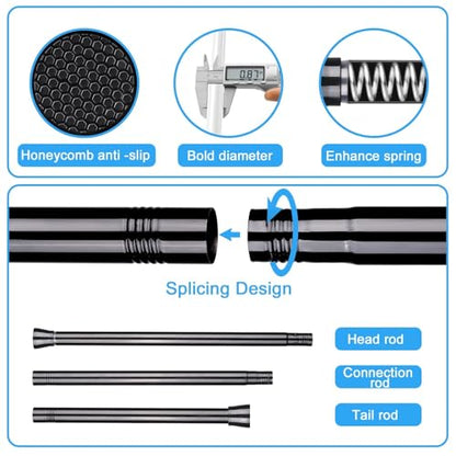 Tension Curtain Rod Black Tension Rod 28 To 48 Inch Spring Curtain Rod Non Slip Tension Rods 4Pcs For Windows No Drilling Adjustable Tension Rods of Curtain Window Closet Kitchen Wardrobe - color: Black, size: 28-48 inch 4pcs