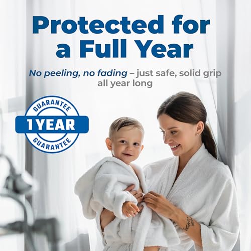 Anti-Slip Shower Stickers - Help Reduce Slipping in Bathtub & Shower, Clear Non-Slip Bath Strips, Strong Adhesive Bathtub Appliques Suitable for Homes with Kids, Adults & Seniors - 24 Pcs - Homergy - color: Aura Clear