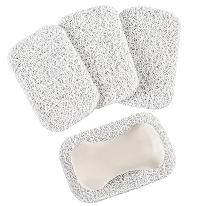 4 Pack Soap Holder Pad，Soap Holder for Kitchen & Bathroom，White Non-Slip Soap Lifting Pads for Soap Dish - color: White Soapdish Pad