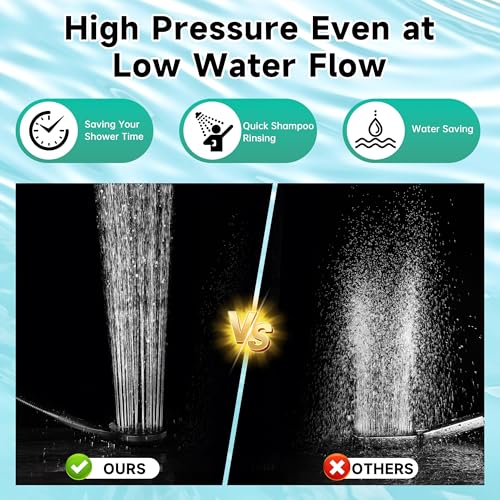 BRIGHT SHOWERS High Pressure Shower Head with Handheld, 9 Spray Settings Showerhead Built in Power Wash to Clean Tub and Pets, Extra Long 69" Hose, Adjustable Bracket, Oil-Rubbed Bronze - color: Oil Rubbed Bronze, style: 2.5 GPM | 9 Modes