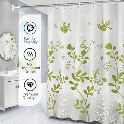 TIKABC Shower Curtain Liner, 4G PEVA Shower Liner, Plastic Waterproof Shower Curtains, with Grommet Holes and 3 Magnetic Weights(Butterfly) - color: Butterfly
