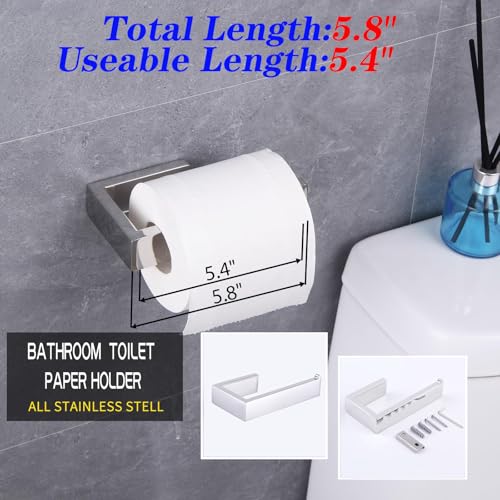 GERZWY 3-Piece Bathroom Accessory Set SUS 304 Stainless Steel Toilet Paper Holder Towel Ring Towel Hooks Wall Mount, Polished Finish HG1708-3JG - color: Polished