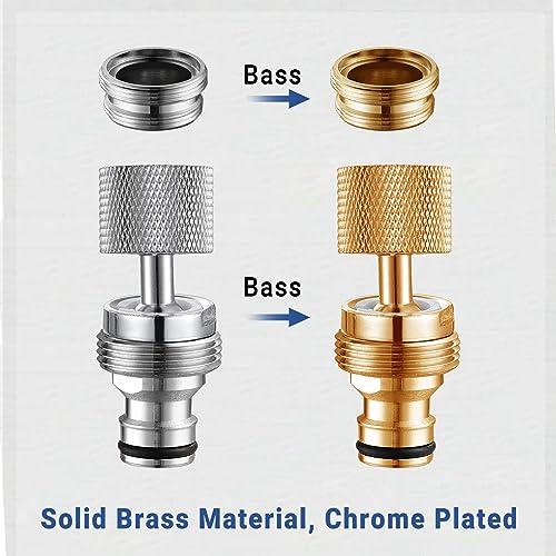 360° Swivel Quick Connect Faucet to Hose Adapter Sink Hose Aerator(Chrome) | Dishwasher Faucet Adapter, Male To Female Hose Adapter for Dishwasher, Kitchen, Garden - 15/16-27 Male to 55/64-27 Female - color: Faucet Hose Adapter-F