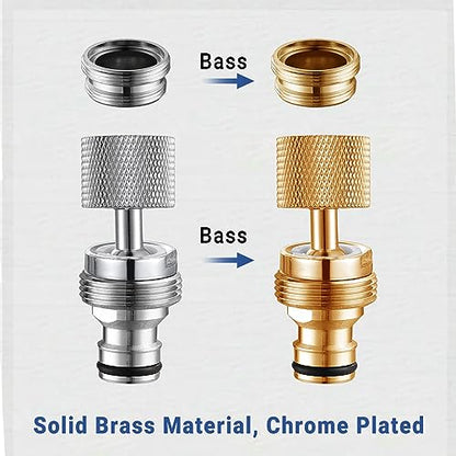 360° Swivel Quick Connect Faucet to Hose Adapter Sink Hose Aerator(Chrome) | Dishwasher Faucet Adapter, Male To Female Hose Adapter for Dishwasher, Kitchen, Garden - 15/16-27 Male to 55/64-27 Female - color: Faucet Hose Adapter-F