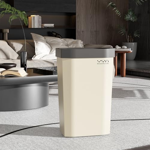 4 Gallon, Small Slim Garbage Can, Open Top Trash Can for Bathroom, Kitchen, Office, Bedroom, Living Room (NewTOPGrey) - color: NewTOPGrey