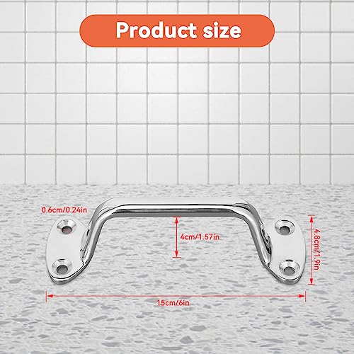 Bath Grab Bar, 6in Shower Grab Bar Stainless Steel Bathroom Handles Stairway Handrail Balance Bar Boat Yacht Handle Pull Shower Handle Safety Bar for Grab Bars Senior, Elderly, Handicap (2Pcs) - size: 2Pcs