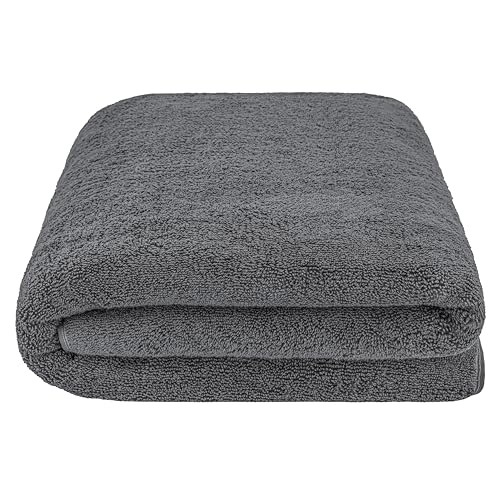 Cotton Paradise 100% Cotton Turkish Towel, Soft Absorbent Quick Dry, 40x80 Oversized Bath Sheet Towel, Dark Gray - color: Dark Gray, size: 40"x80"