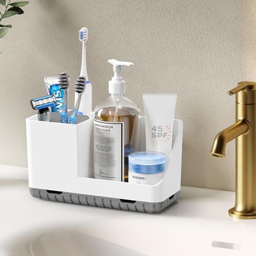 PARKMANI Toothbrush Holders for Bathrooms, Kids Electric Toothbrush and Toothpaste Holder with Drainage, Tooth Brush Holder for Bathroom Countertop Organizer (Grey) - color: Grey