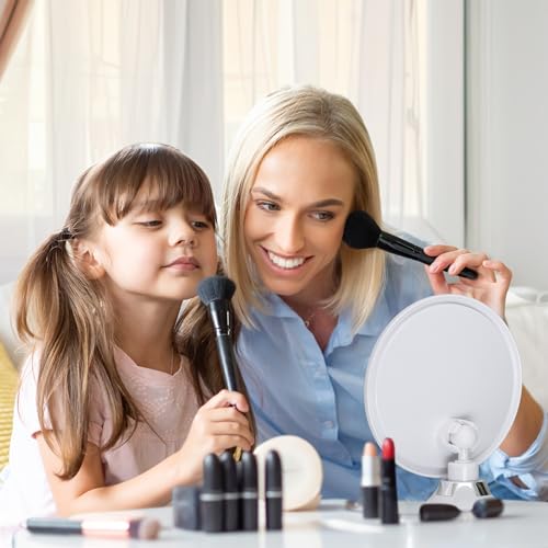 10X Round Magnifying Mirror for Applying Makeup - Suction Cup Cosmetic Make Up Mirror, Ideal for Vanity, Bathroom, and Travel Use - 6.7" Diameter