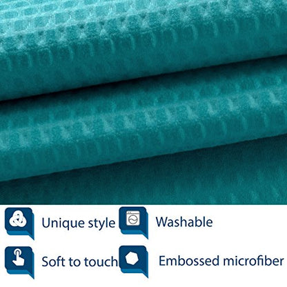 Barossa Design Soft Microfiber Fabric Shower Liner or Curtain, Hotel Quality, Machine Washable, Water Repellent, Turquoise, 70 x 72 inches - color: Turquoise, size: 70"W x 72"L (Pack of 1)