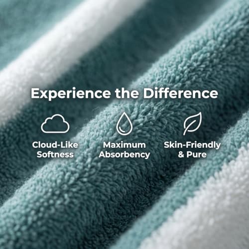 Premium 5-Piece Bath Towel Set | 100% Microfiber Ultra Soft & Quick Dry | Large Bath Towels, Hand Towels & Washcloths for Bathroom, Spa, Gym, | 1 Bath, 2 Hand, 2 Washcloths | Green - color: Green, size: 5 Pcs