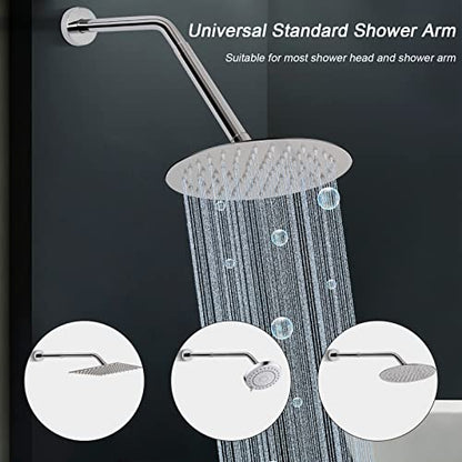 Shower Head Extension Arm, Shower Extender Water Outlet- Lowers Existing, Shower Pipe Extension for Bathroom, Made of Solid Metal Stainless Steel(6 Inch, Chrome Finish) - color: Chrome Finish, style: 6 Inch