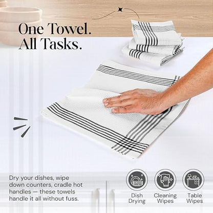 Multi Color Kitchen Towels 3 Pack, 16x26 Inch, 100% Cotton Waffle Weave, Super Absorbent, Quick Dry, Reusable Dish Towels for Cleaning, Drying, Cooking, Beige, Black, Burgundy Wine - color: Beige, Black, Burgundy Wine, style: 3 Pack