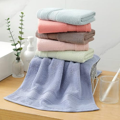 6 Pack Hand Towel Set, 16 by 28 inches, 100% Cotton Ultra Soft and Highly Absorbent, Quick Drying, for Hotels, Spa, Bathroom